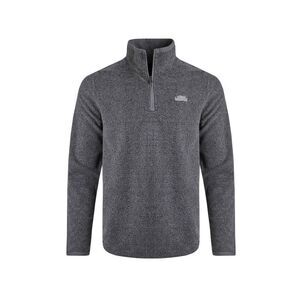 Weird Fish Mens Errill Textured Eco Friendly Quarter Zip Fleece Top / Frost Grey